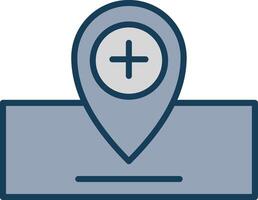 Location Line Filled Grey Icon vector