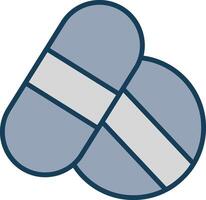 Pain Killer Line Filled Grey Icon vector