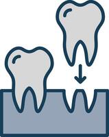 implantes línea lleno gris icono vector