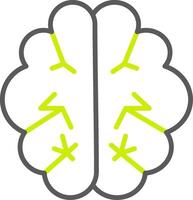 Brain Line Two Color Icon vector