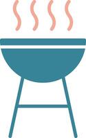 icono de dos colores de glifo de barbacoa vector