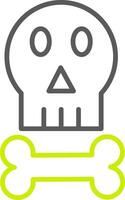 Skull Line Two Color Icon vector