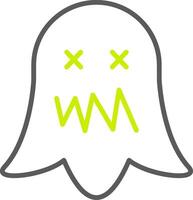 fantasma línea dos color icono vector