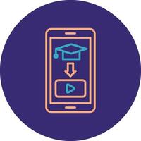 Educational Line Two Color Circle Icon vector