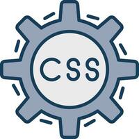 Css Coding Line Filled Grey Icon vector