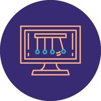 Newtons Cradle Line Two Color Circle Icon vector