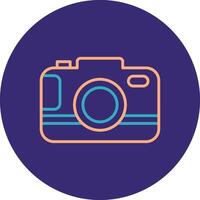 Camera Line Two Color Circle Icon vector