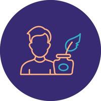 Writer Line Two Color Circle Icon vector