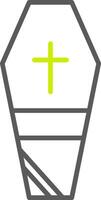 Coffin Line Two Color Icon vector