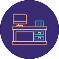 Work Space Line Two Color Circle Icon vector