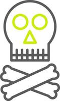 Skull Line Two Color Icon vector