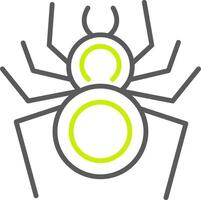 icono de línea de araña de dos colores vector