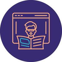 Learn Line Two Color Circle Icon vector