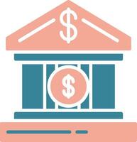 Bank Account Glyph Two Color Icon vector