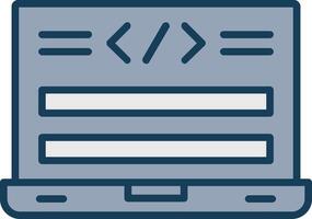 Html Code Line Filled Grey Icon vector