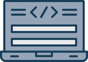 Html Code Line Filled Grey Icon vector
