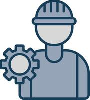 Worker Line Filled Grey Icon vector