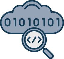 Cloud Coding Line Filled Grey Icon vector
