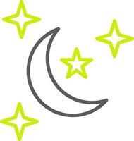 Night Line Two Color Icon vector