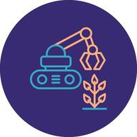 Agricultural Robot Line Two Color Circle Icon vector