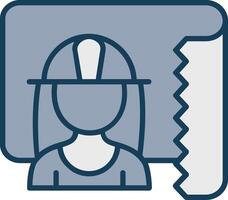 Architect Line Filled Grey Icon vector