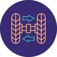 Wheel Alignment Line Two Color Circle Icon vector
