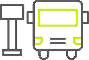 Bus Station Line Two Color Icon vector