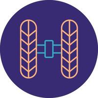 Wheel Alignment Line Two Color Circle Icon vector