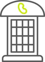 Phone Booth Line Two Color Icon vector