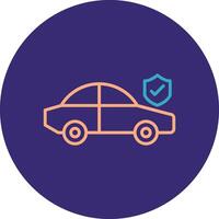 Car Insurance Line Two Color Circle Icon vector
