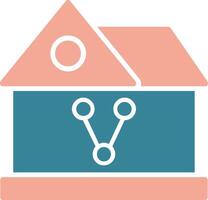 Sharing House Glyph Two Color Icon vector