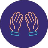 Praying Line Two Color Circle Icon vector