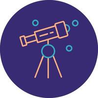 Telescope Line Two Color Circle Icon vector