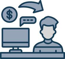 Accountant Line Filled Grey Icon vector