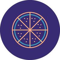 Pizza Line Two Color Circle Icon vector