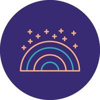 Rainbows Line Two Color Circle Icon vector