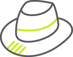 fedora línea dos color icono vector