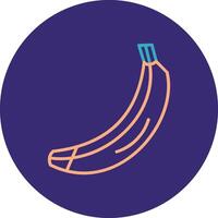 plátano línea dos color circulo icono vector