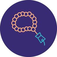 Tasbih Line Two Color Circle Icon vector