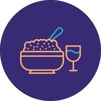 Iftar Line Two Color Circle Icon vector