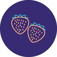 Strawberries Line Two Color Circle Icon vector