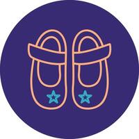 Baby Shoe Line Two Color Circle Icon vector