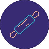 Rolling Pin Line Two Color Circle Icon vector