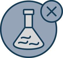 No Chemical Line Filled Grey Icon vector