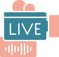 Live Stream Glyph Two Color Icon vector