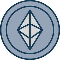Ethereum Line Filled Grey Icon vector
