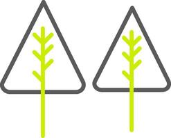 Pine Line Two Color Icon vector