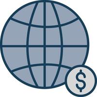 Global Economy Line Filled Grey Icon vector