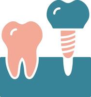 implantes glifo dos color icono vector