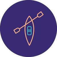 Canoe Line Two Color Circle Icon vector